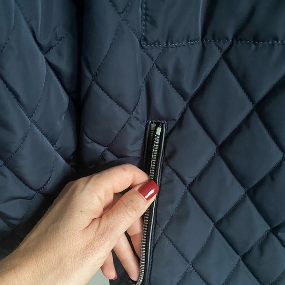 Mens Zara Navy diamond quilted bomber jacket - Picture 4 of 12
